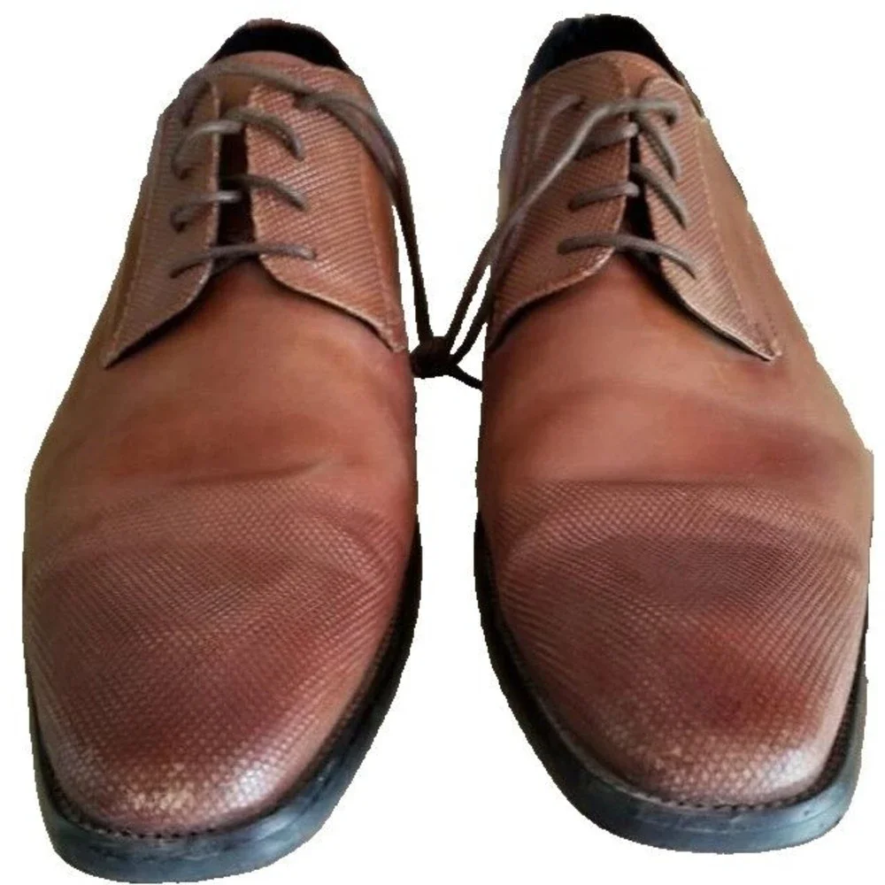 Kenneth Cole Brown Leather Men's Shoes US Size 9M Oxford Dress Money Clip